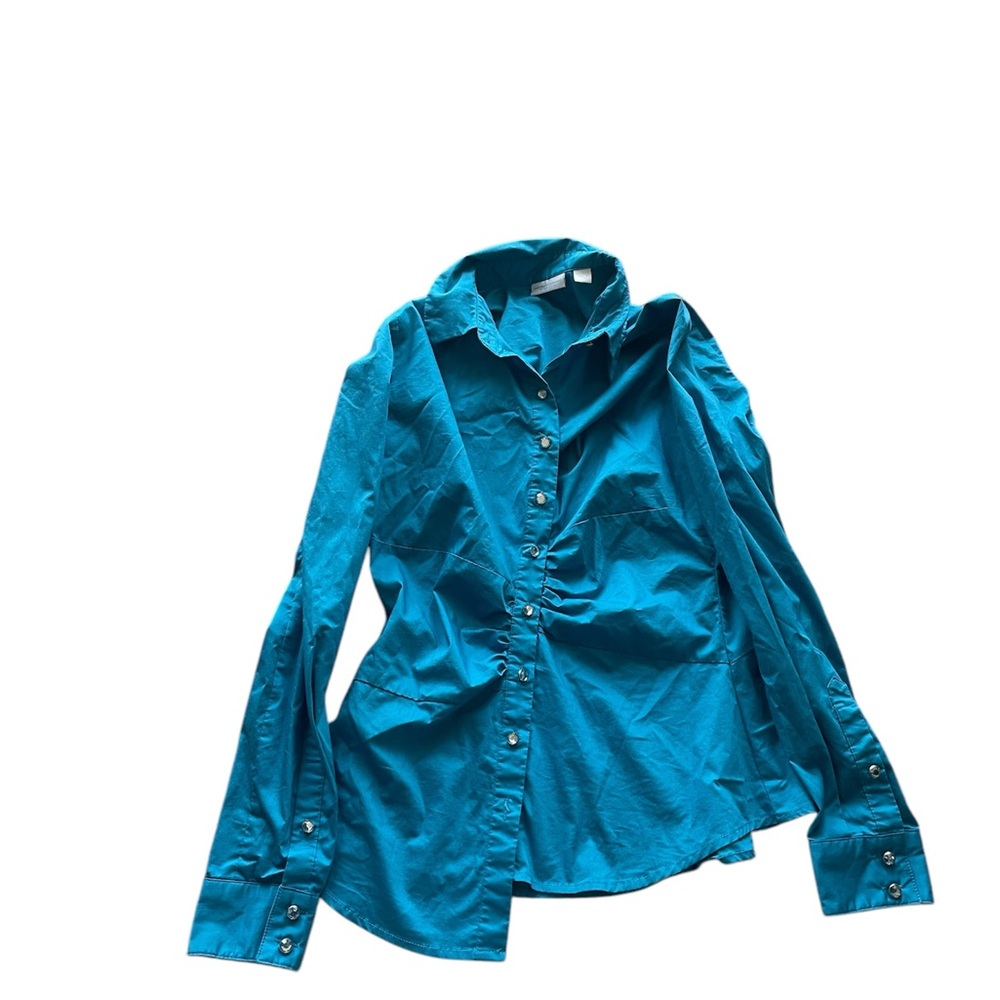 New York and company teal Button-Up Shirt